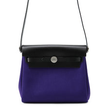 Load image into Gallery viewer, HERMES Herbag zip Purple/BlackH086430CK Toile H Vache Hunter Leather Size Mini
