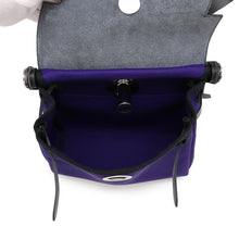 Load image into Gallery viewer, HERMES Herbag zip Purple/BlackH086430CK Toile H Vache Hunter Leather Size Mini
