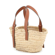 Load image into Gallery viewer, LOEWE Basket Bag Natural/Brown327.02.S93 Raffia Leather
