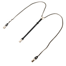 Load image into Gallery viewer, CHANEL CC Logo Chain Suspenders Black Leather Size M
