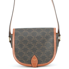 将图像加载到图库查看器中，CELINE Falco Shoulder Bag Tan191502 PVC Calf Leather Size Medium
