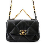 CHANEL CHANEL19 ChainShoulder Bag BlackAS1160 Shiny Lambskin