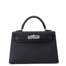 将图像加载到图库查看器中，HERMES Mini Kelly 2 Black Epsom
