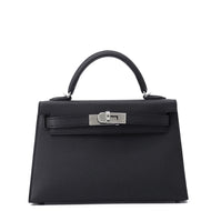 HERMES Mini Kelly 2 Black Epsom