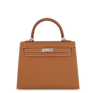 HERMES Kelly Sellier Gold Epsom Size 25
