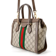 Load image into Gallery viewer, GUCCI Ophidia Small Tote Bag Beige/Brown547551 GG Supreme Leather Size Small
