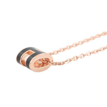 将图像加载到图库查看器中，HERMES Pop Ash Necklace Size Mini Black Gold Plated Lacquer
