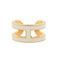 HERMES Pop Ash Ear Cuff White Gold Plated Lacquer
