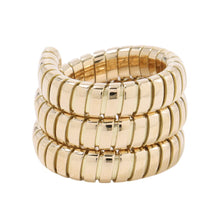 将图像加载到图库查看器中，BVLGARI Tubogas Ring Size Approximately No. 10 18K Yellow Gold
