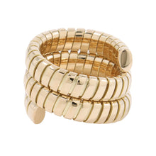 将图像加载到图库查看器中，BVLGARI Tubogas Ring Size Approximately No. 10 18K Yellow Gold
