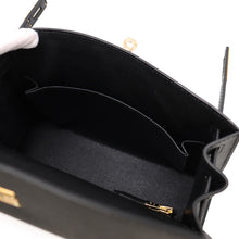 将图像加载到图库查看器中，HERMES Kelly Sellier Black Epsom Size 25
