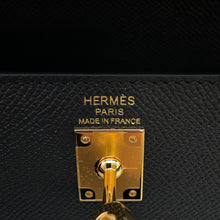 将图像加载到图库查看器中，HERMES Kelly Sellier Black Epsom Size 25
