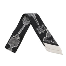 将图像加载到图库查看器中，HERMES Twilly Merveilleuse Lantern Black/White Silk100%
