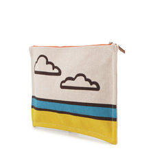 Load image into Gallery viewer, HERMES Flat Pouch Ta-la-Banane Yellow/Blue Cotton100% Size PM

