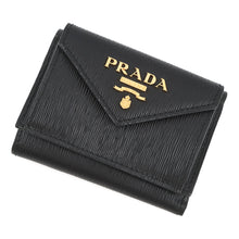 将图像加载到图库查看器中，PRADA Vitello Move Tri-fold Compact Wallet Black1MH021 Leather
