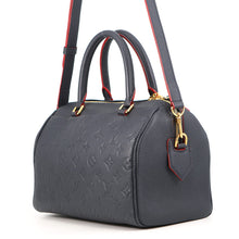 将图像加载到图库查看器中，LOUIS VUITTON Speedy Bandouliere Marine RougeM43501 Monogram Empreinte Leather Size 25
