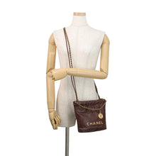 Load image into Gallery viewer, CHANEL CHANEL22 ChainBag BrownAS3980 Shiny Calf Leather Size Mini
