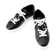 HERMES Day Kelly Buckle Sneakers Black Leather Size 37.5