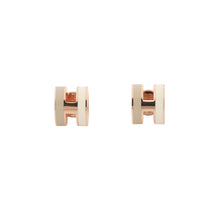 将图像加载到图库查看器中，HERMES Pop Ash Earrings Rocabar System White/Marron glacé Lacquer Gold Plated
