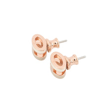 将图像加载到图库查看器中，HERMES Pop Ash Earrings Rocabar System White/Marron glacé Lacquer Gold Plated
