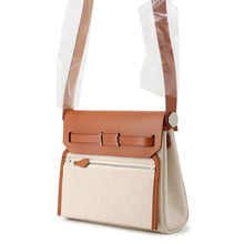 Load image into Gallery viewer, HERMES Herbag zip Ecru/Fauve Toile H Vache Hunter Leather Size Mini
