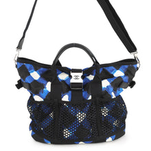 将图像加载到图库查看器中，CHANEL Airline Shoulder Bag Blue/White/Black Nylon
