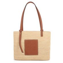 Load image into Gallery viewer, LOEWE Anagram Square Basket Bag Beige/TanACBK099X04 Raffia Leather Size Small

