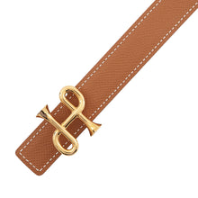 Load image into Gallery viewer, HERMES KohlBaroque Belt Size 31.5" Black/Gold Epsom Box Calf Leather
