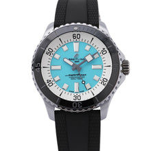 将图像加载到图库查看器中，BREITLING Superocean Automatic 44 W44mm Stainless Steel Rubber Turquise Blue DialA17376211L2S1
