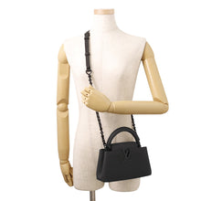 Load image into Gallery viewer, LOUIS VUITTON Capucines EW All BlackM23955 MattCalf Leather Size MINI
