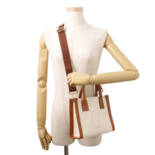 Load image into Gallery viewer, Christian Louboutin BY MY SIDE Tote Natural/Brown1245235 Canvas Leather Size Mini
