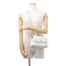 将图像加载到图库查看器中，CHANEL Coco Handle 2WAYHandbag WhiteA92990 Caviar Leather Size XS
