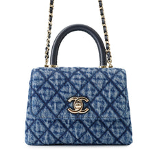 将图像加载到图库查看器中，CHANEL Matelasse Coco Handle 2WAYHandbag BlueAP4244 Washed Denim Calf Leather Size Mini mini
