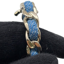 将图像加载到图库查看器中，CHANEL CC Logo Hoop Earrings DenimABF160 Denim Metal
