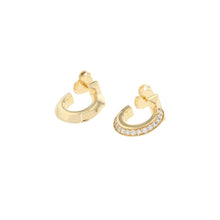 将图像加载到图库查看器中，TIFFANY&amp;Co. T One Hoop Diamond Earrings Size Extra Small69783015 18K Yellow Gold
