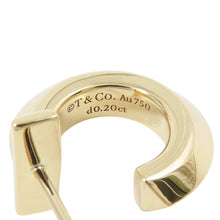 将图像加载到图库查看器中，TIFFANY&amp;Co. T One Hoop Diamond Earrings Size Extra Small69783015 18K Yellow Gold
