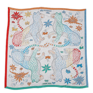 HERMES Carre Jean Leopard Size 140 Gray/Multicolor Cashmere Silk