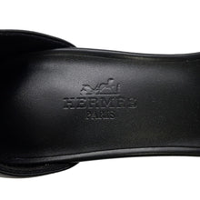 将图像加载到图库查看器中，HERMES Sandals Joy Black Leather Size 36

