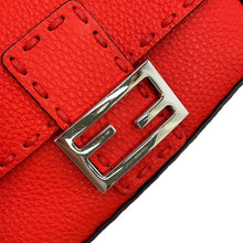 将图像加载到图库查看器中，FENDI Selleria Baguette 2-Way Chain Shoulder Bag Red8BS017 Leather Size Mini
