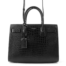 Load image into Gallery viewer, SAINT LAURENT PARIS Jour Baby Black421863 Croco embossed leather
