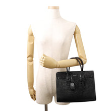 Load image into Gallery viewer, SAINT LAURENT PARIS Jour Baby Black421863 Croco embossed leather
