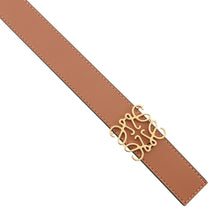 将图像加载到图库查看器中，LOEWE Anagram Belt Reversible Size 65/26 Tan/Black Leather
