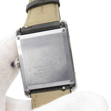 将图像加载到图库查看器中，CARTIER Tank must LM 未 Stainless Steel Leather Silver DialWSTA0041
