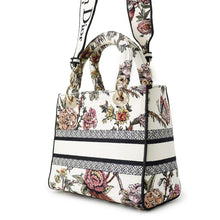 将图像加载到图库查看器中，Dior Lady D-Lite 2WAY Bag White/Multicolor Canvas Size Medium
