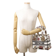 将图像加载到图库查看器中，Dior Lady D-Lite 2WAY Bag White/Multicolor Canvas Size Medium

