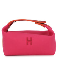 HERMES Brid a Black Hibiscus Canvas Size PM
