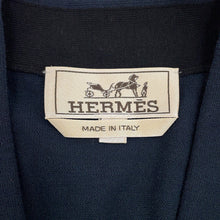 将图像加载到图库查看器中，HERMES Short-sleeved cardigan 《H Baltack》 Size S Navy Cotton100%
