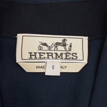 将图像加载到图库查看器中，HERMES Short-sleeved cardigan 《H Baltack》 Size S Navy Cotton100%
