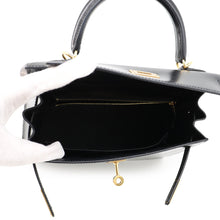 Load image into Gallery viewer, HERMES Kelly Sellier Black Box Calf Leather Size 25
