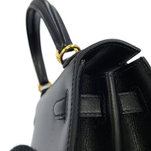 Load image into Gallery viewer, HERMES Kelly Sellier Black Box Calf Leather Size 25
